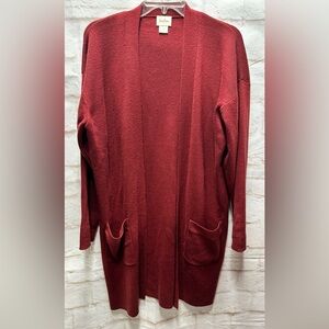 Neimun Marcus 100% wool cardigan burgundy‎ women’s size Medium